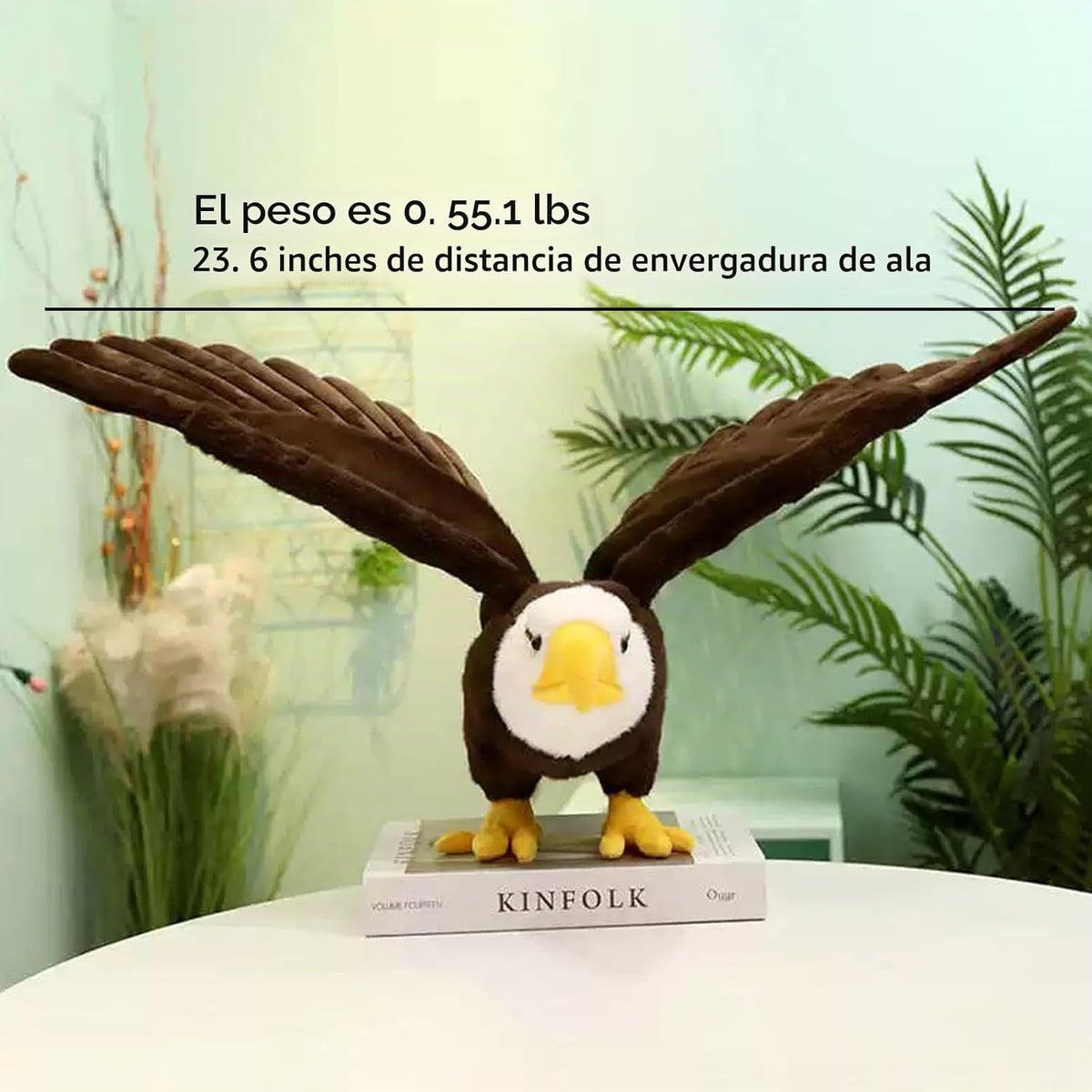 ZWLCWYBDBD Adorable peluche de águila calva, animal de peluche de 2...