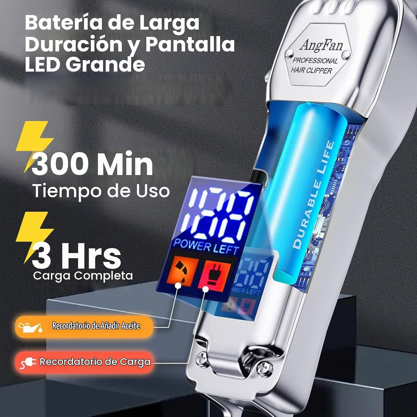AngFan Juego de cortapelos y recortadora inalámbrica profesional pa...