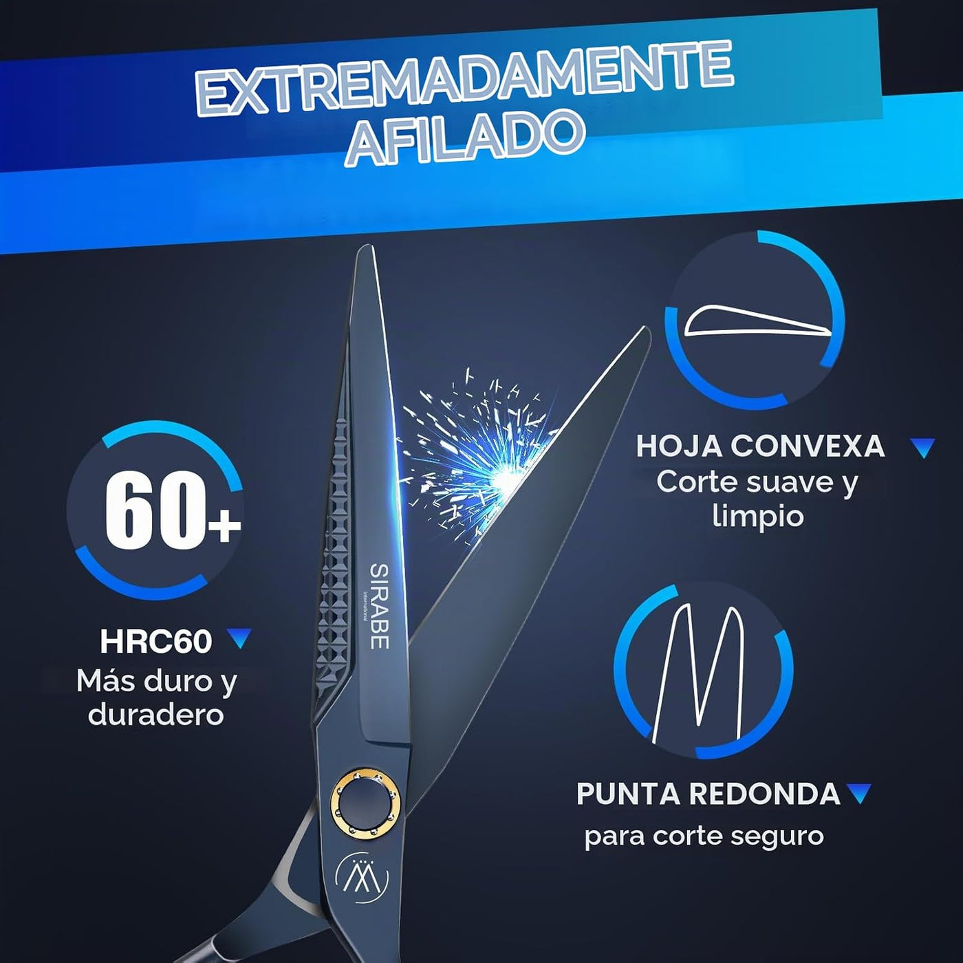 Sirabe Tijeras de corte de cabello, kit profesional de corte de cab...