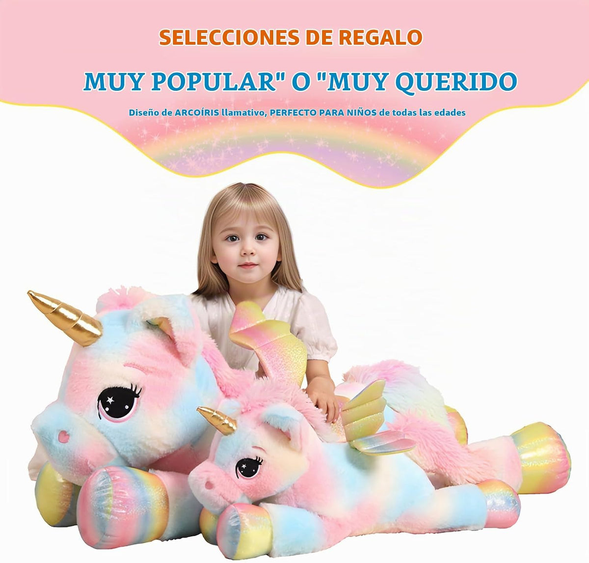 FFxiong Almohada de Animal de Peluche Unicornio Gigante de Color de...