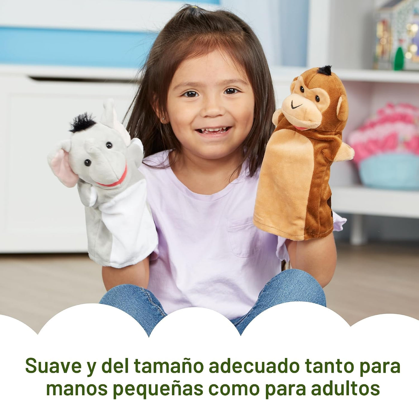Melissa & Doug Safari Buddies - Marionetas de mano, juego de 6...