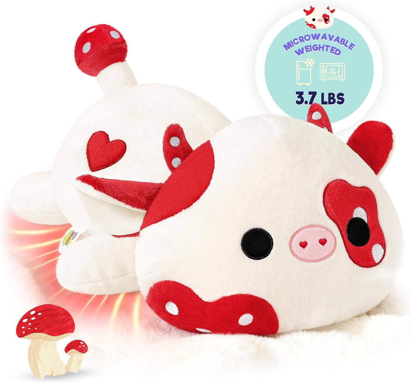 Onsoyours Animales de peluche originales de vaca hongo ponderados y...