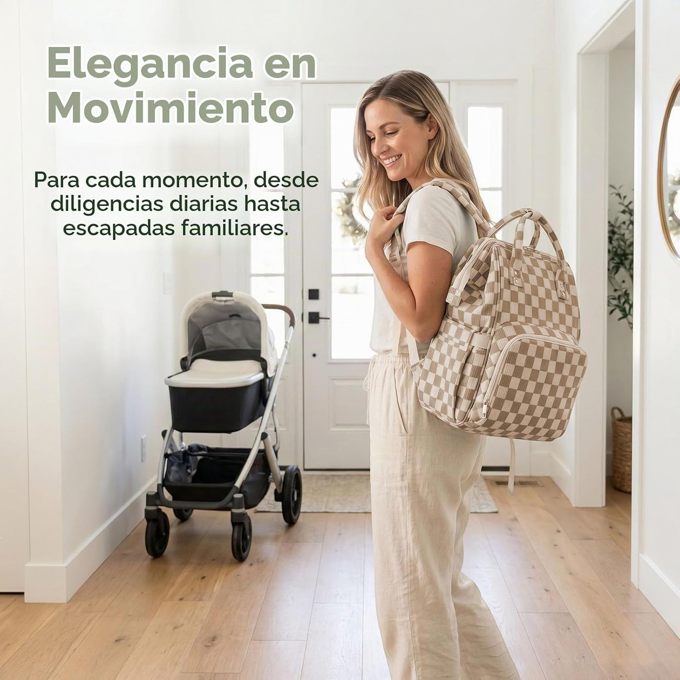 Mochila para pañales para mamá, bolsa de viaje de gran capacidad pa...