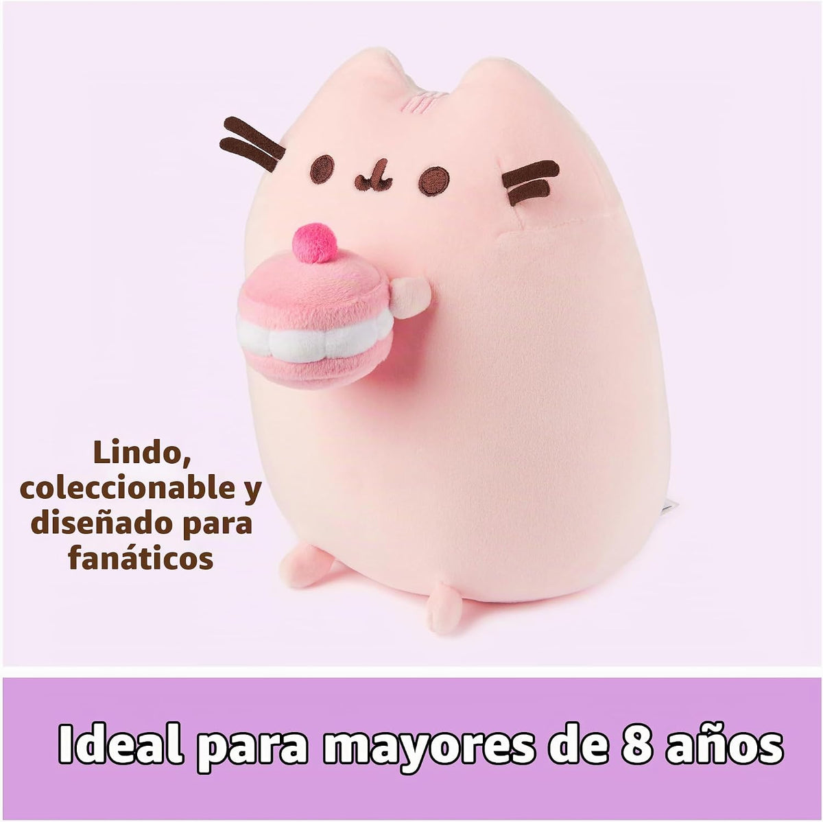 GUND Pusheen Cherry Macaron Squisheen - Peluche blando de 9.5 pulga...