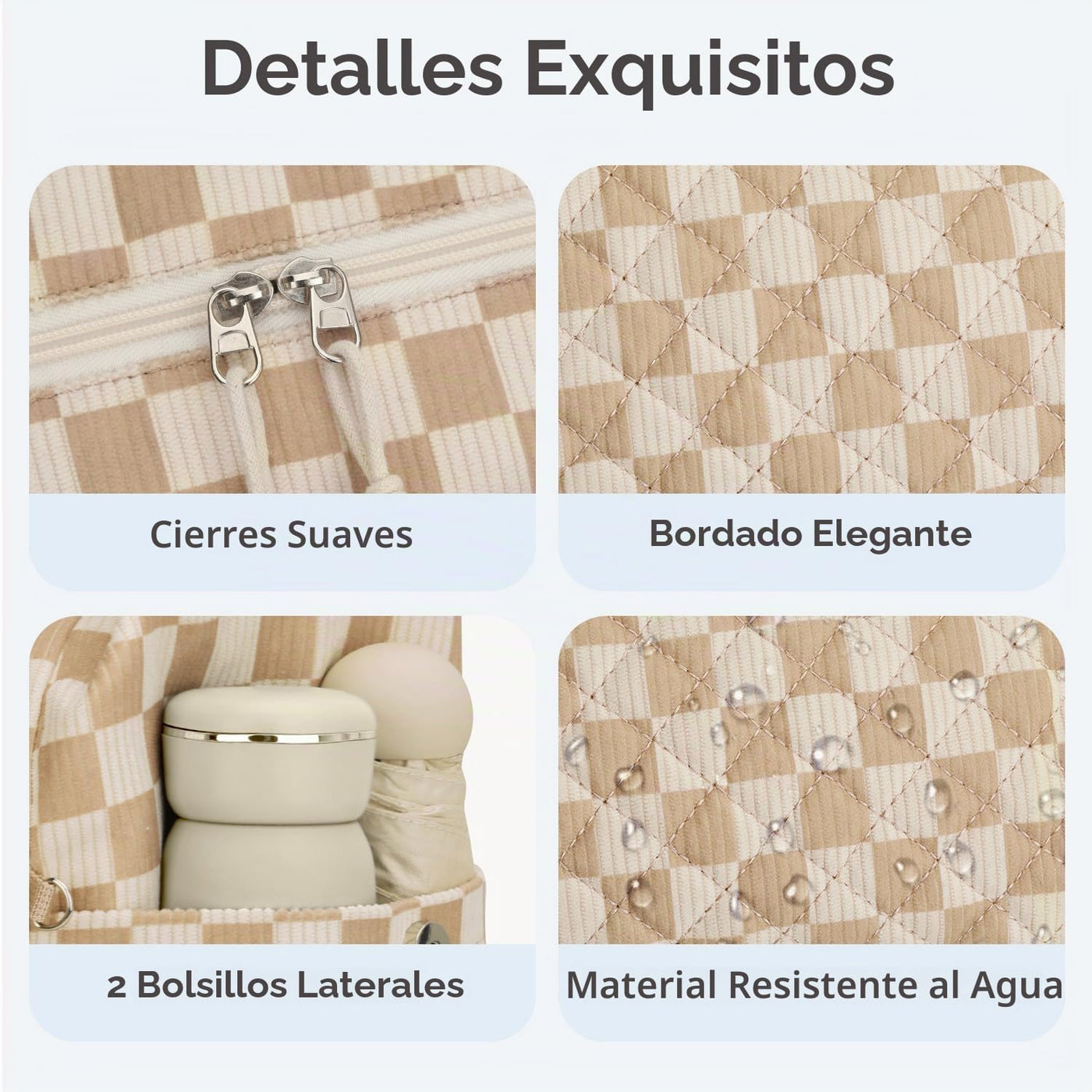 Tenot Bolsa de pañales de pana, bolsa de viaje para pañales con fun...
