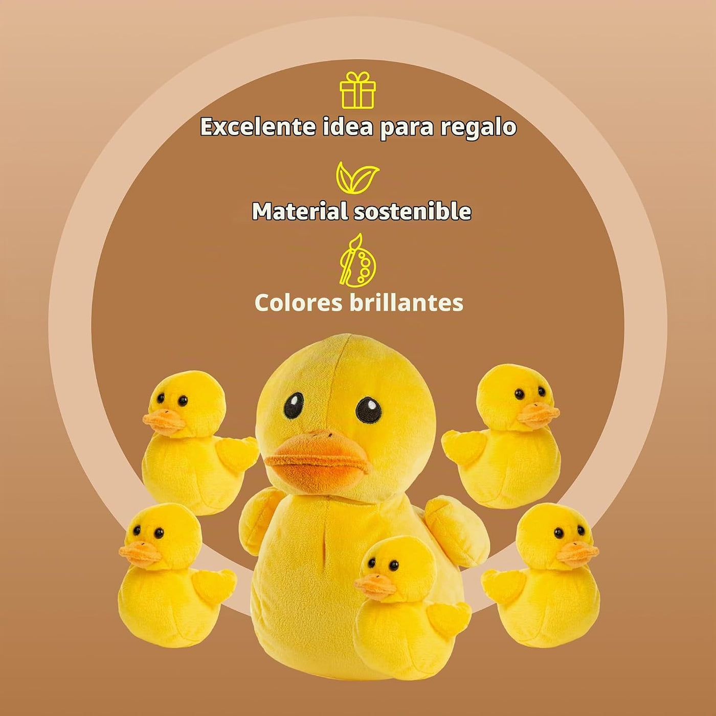 PREXTEX Juguetes de peluche con 5 patos de peluche para bebé, crema...