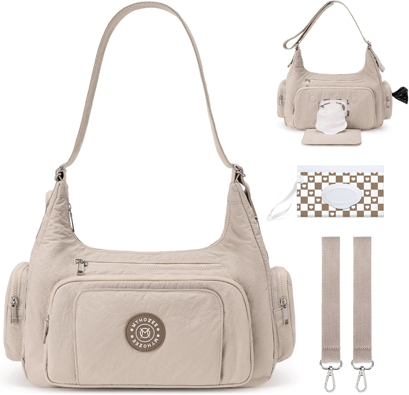 Bolsas cruzadas acolchadas para mujer, bolsa grande para pañales co...