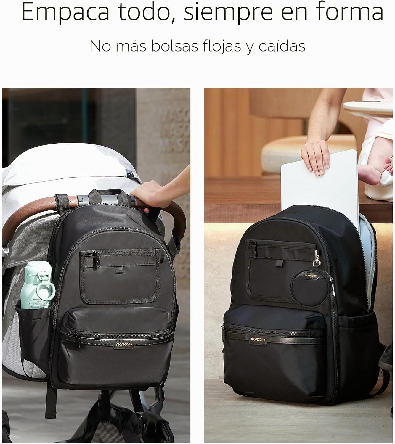 Momcozy Mochila para pañales para viajes y trabajo, impermeable y c...