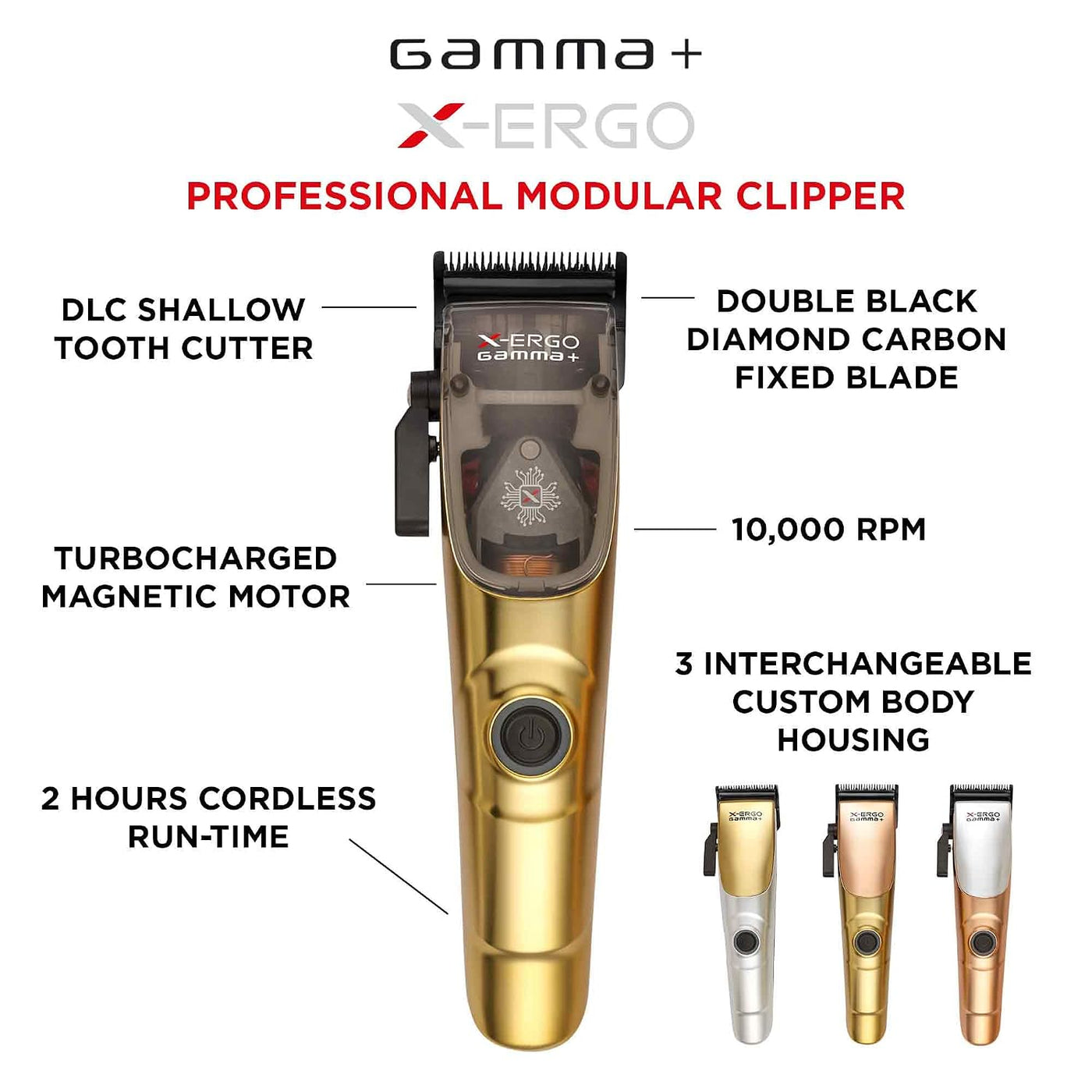 GAMMA+ Cortapelos profesional XErgo y cortadora de pelo profesional...