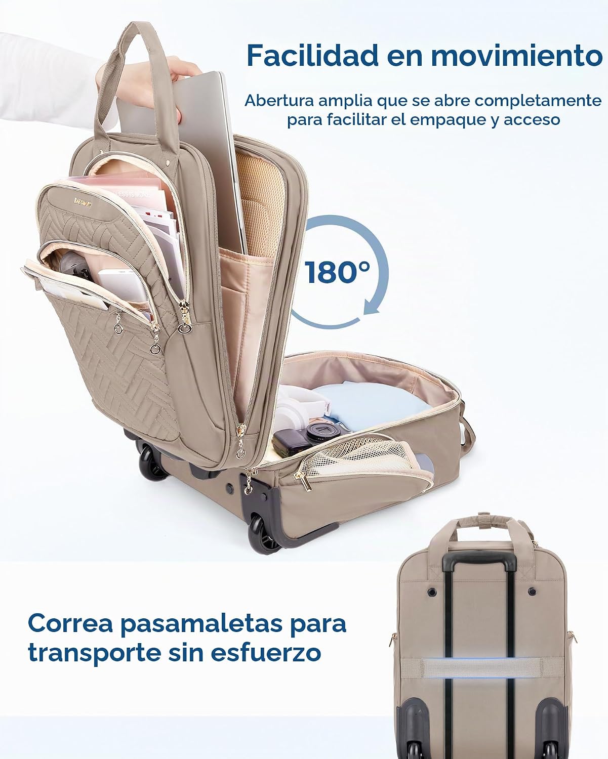 BAGSMART Equipaje de mano debajo del asiento, maleta de lado blando...