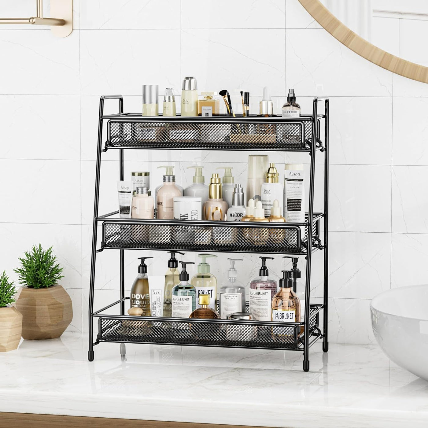 EKNITEY Organizador de encimera de baño - Estante de especias de 3...