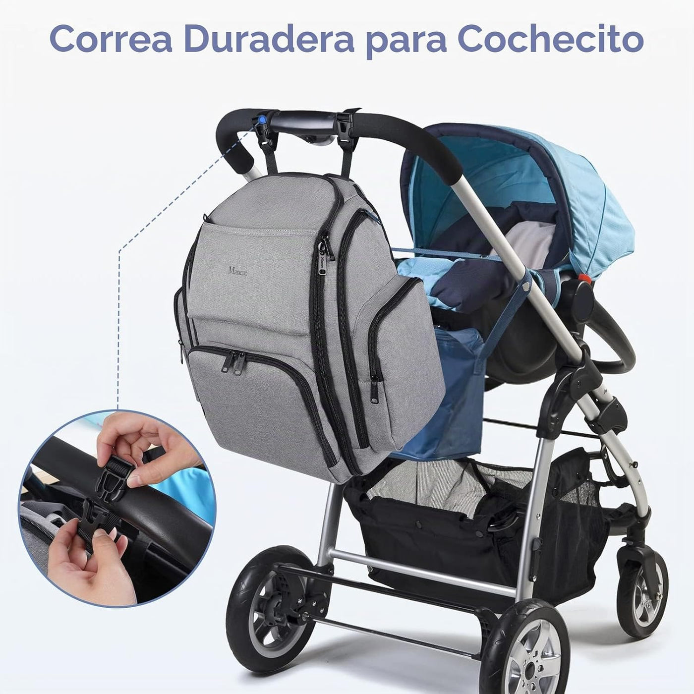 Mancro - Mochila, pañalera, Mochila para pañales para papá y mamá,...