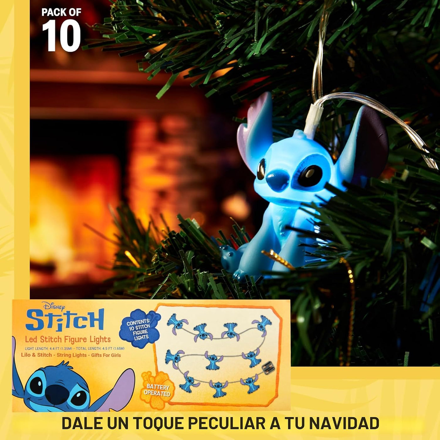 Disney Stitch - Luces LED de cadena para niños, adolescentes, adult...