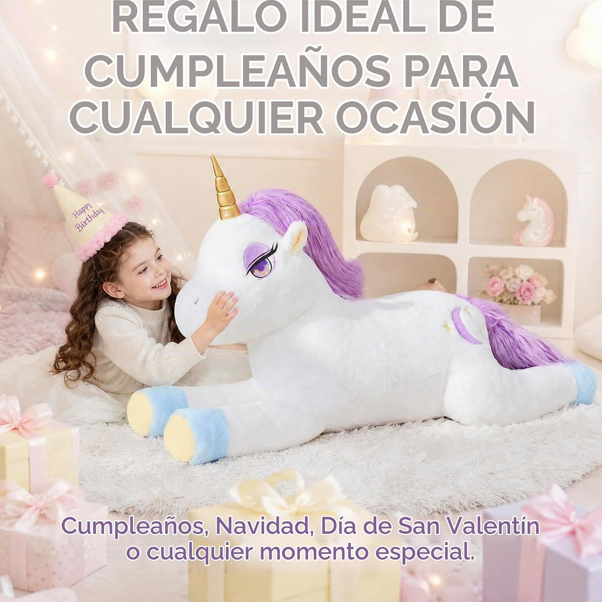 IKASA Animal de peluche gigante de unicornio suave, juguetes grande...