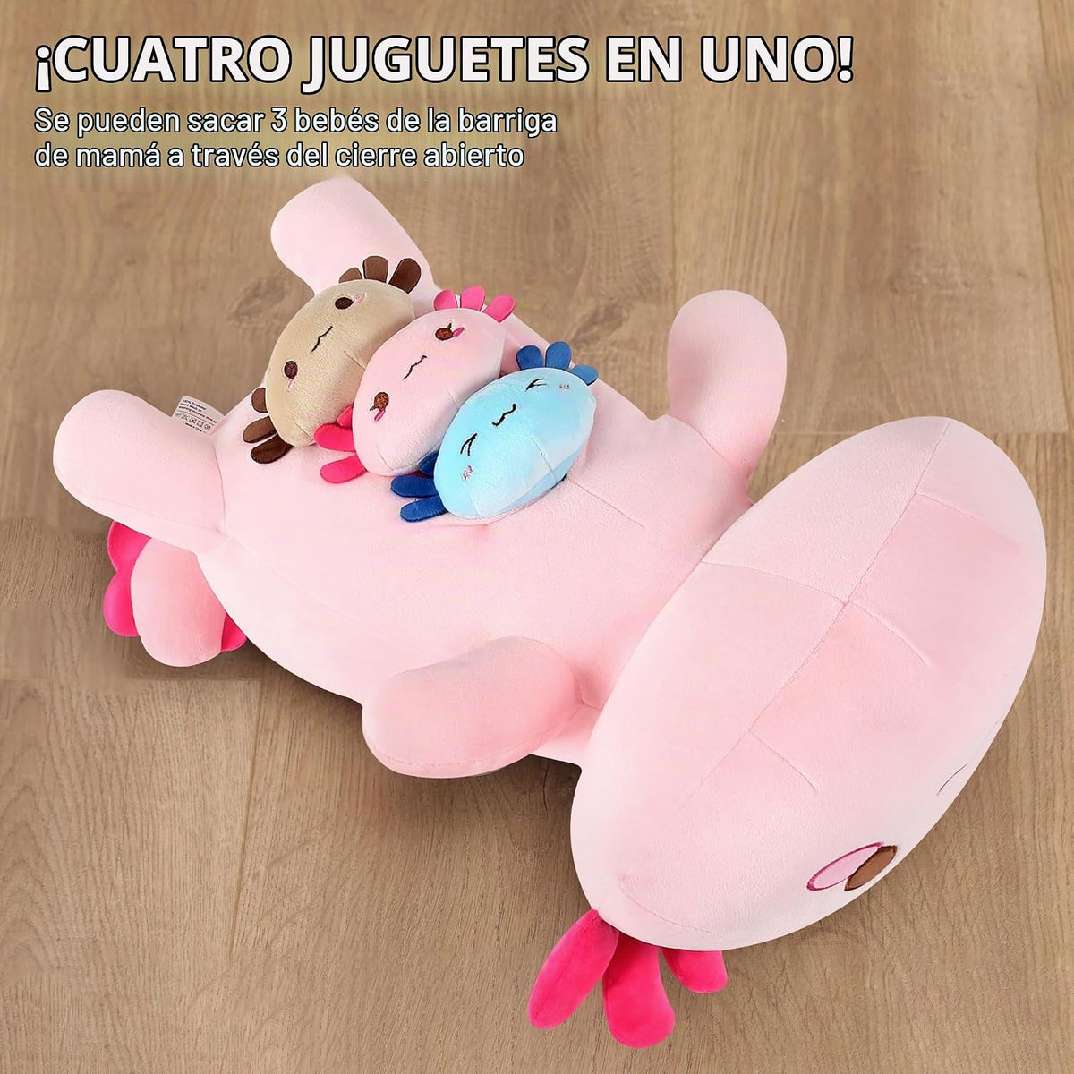 Onsoyours Animal de Peluche de Axolotl Mamá de 50 cm con 3 Peluches...