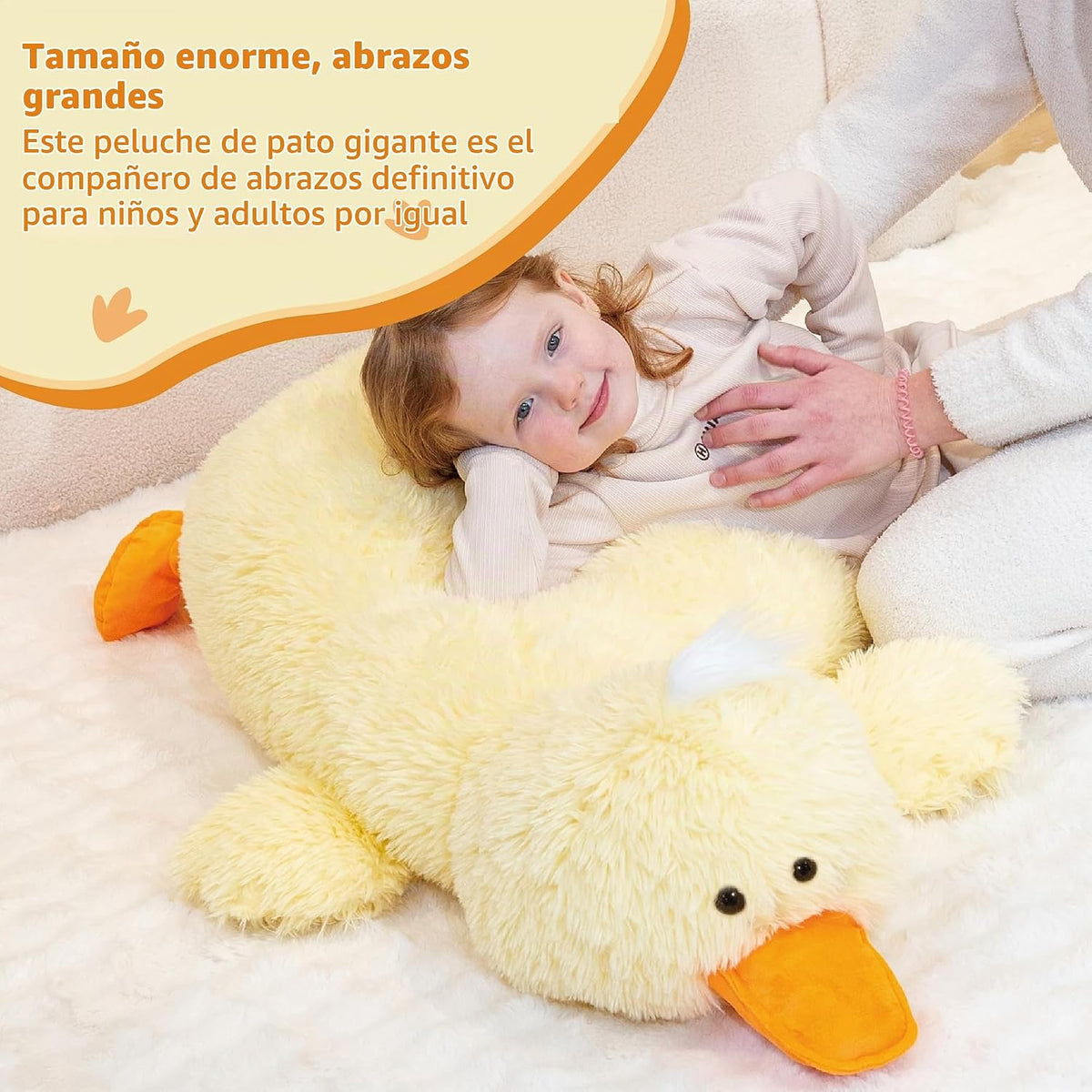 Jrystar Animales de peluche de pato gigante de 43 pulgadas, juguete...
