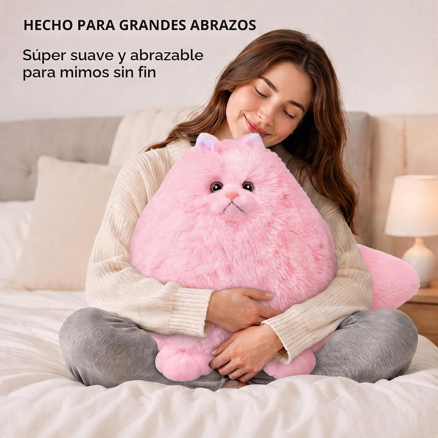 Winsterch - Gato de peluche gigante rosa, peluche grande de 20 pulg...