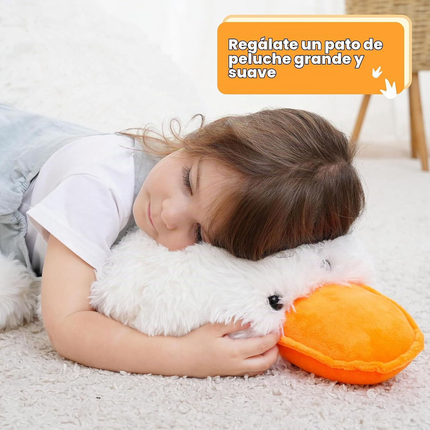 Jrystar Animales de peluche de pato blanco gigante de 43 pulgadas,...