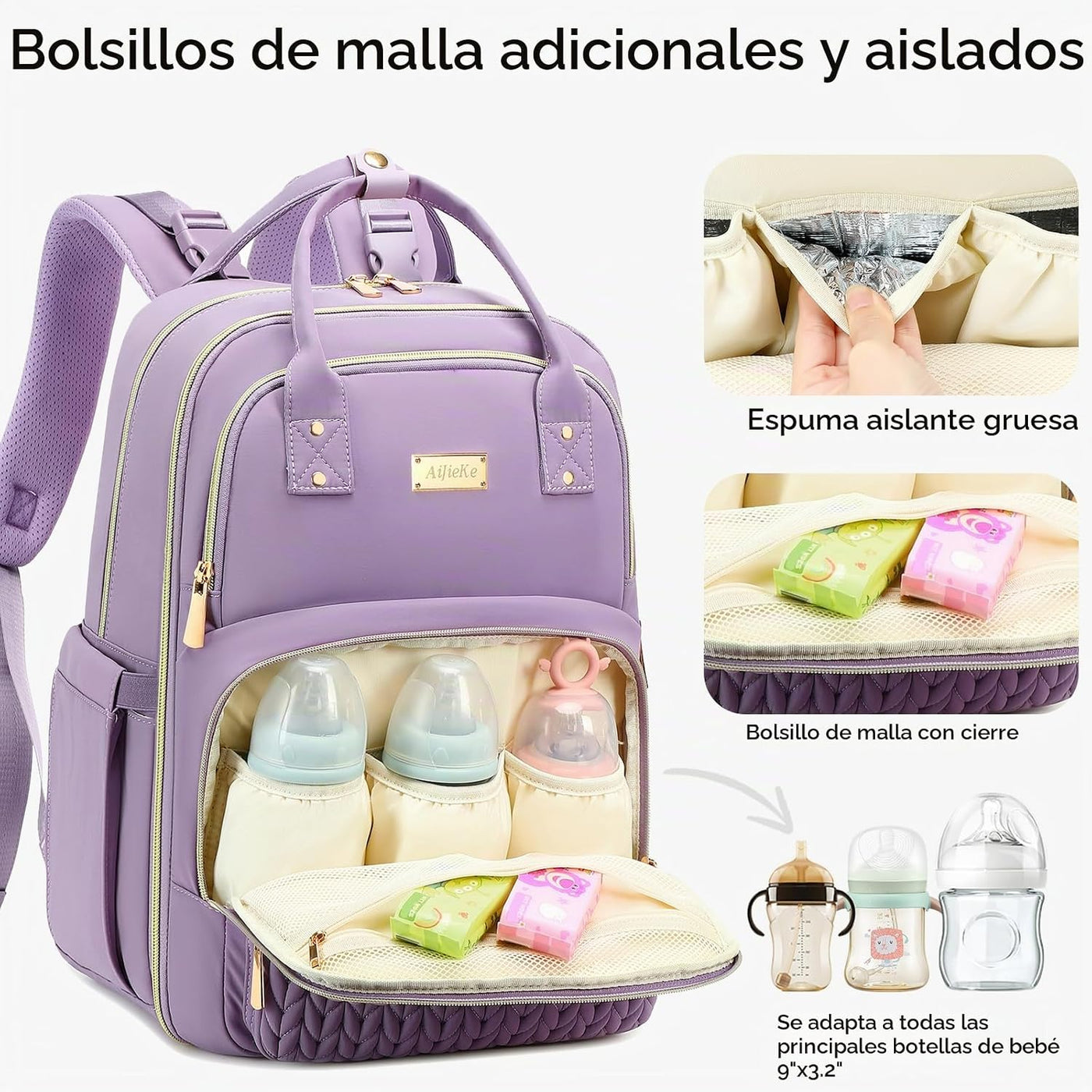 Mochila para pañales, grande, multifuncional, para niños, niñas y b...