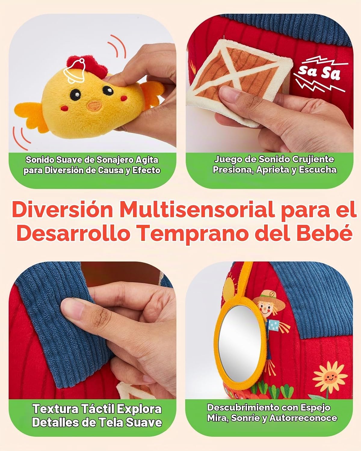 hahaland Juguetes para bebés de 6 a 12 meses - Peluche sorpresa de...