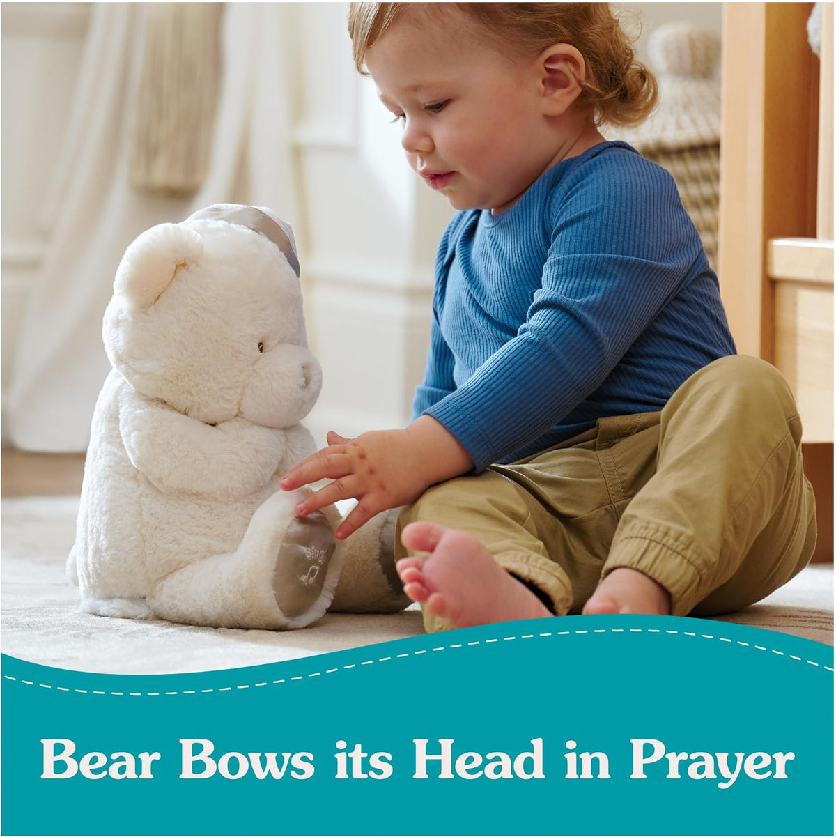 GUND Oso animado de oración de buenas noches, oso de peluche espiri...