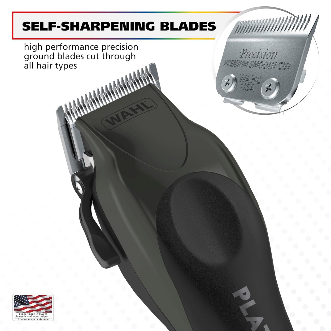 Wahl USA Pro Series Platinum - Kit de cortapelos con cable y recort...