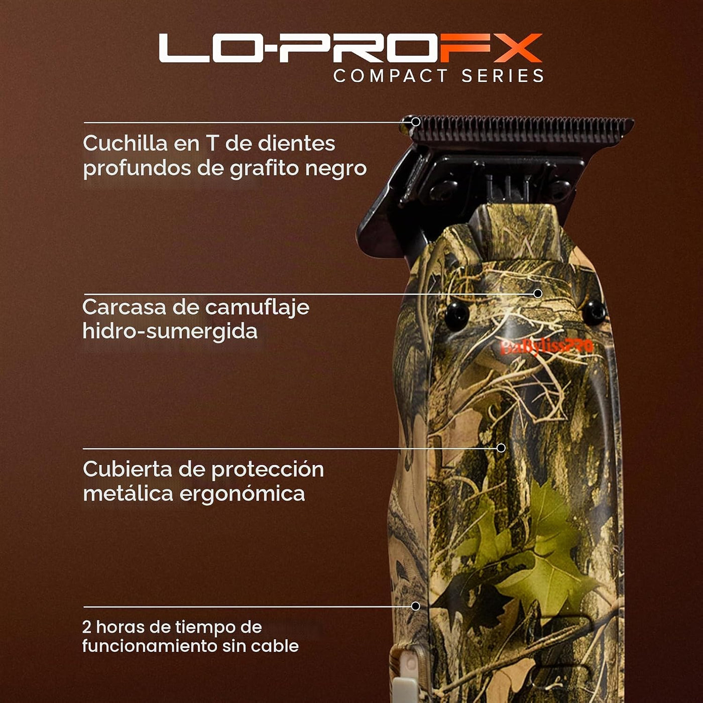 BaBylissPRO Recortadoras compactas LO-PROFX de alto rendimiento par...