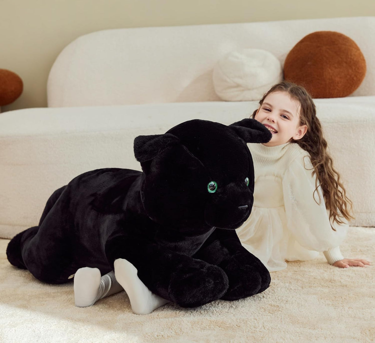 IKASA - Animales de peluche de gato negro, juguetes de peluche giga...