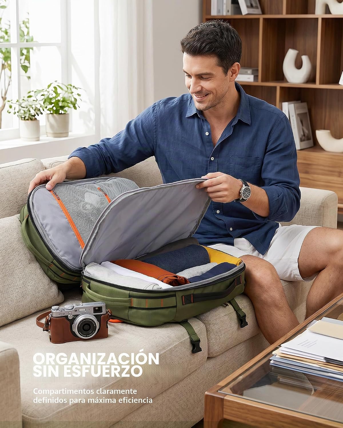 Tolaccea Mochila de viaje 40-50L, 16" portátil de mano para via...