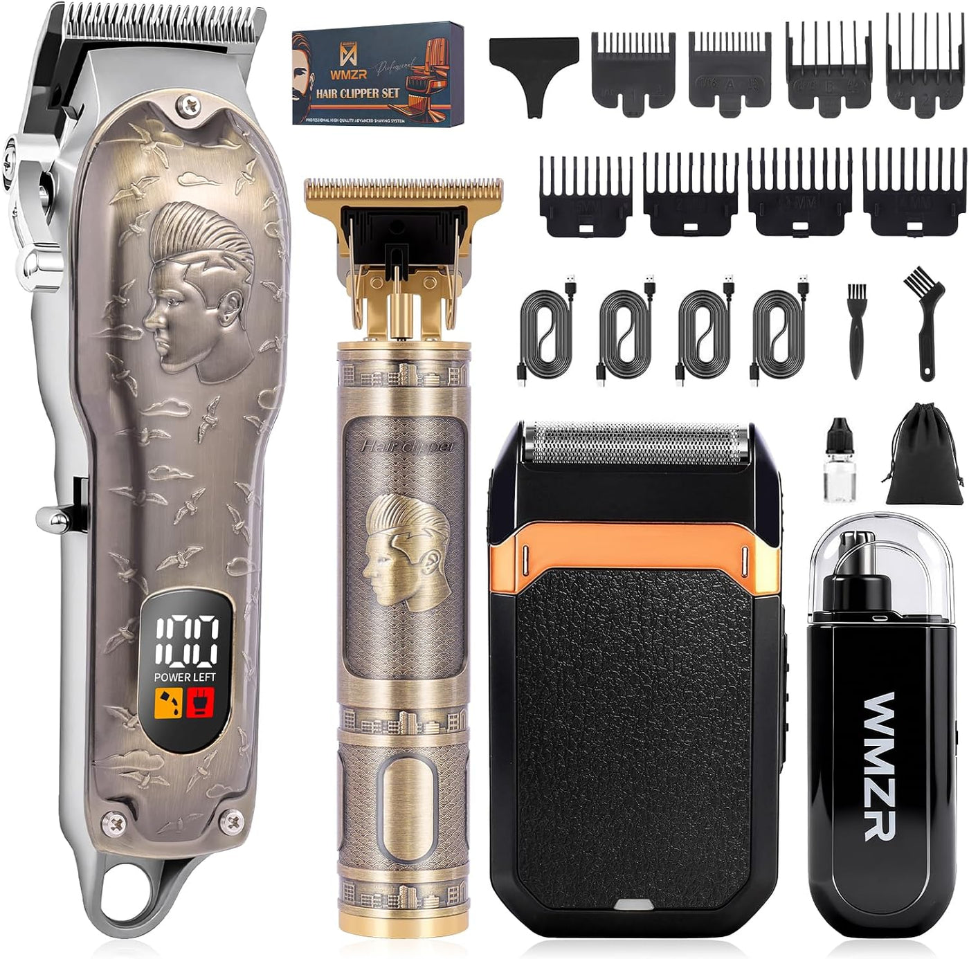 Juego de cortapelos profesional, cortapelos para hombres, recortado...