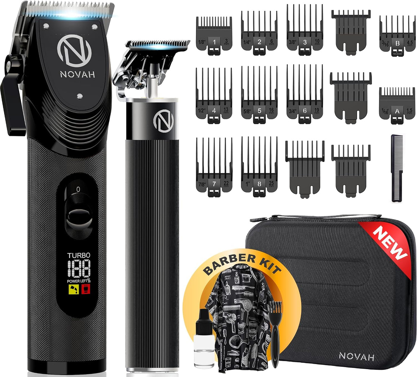 NOVAH Grooming - Cortapelo profesional para hombres, juego de corta...