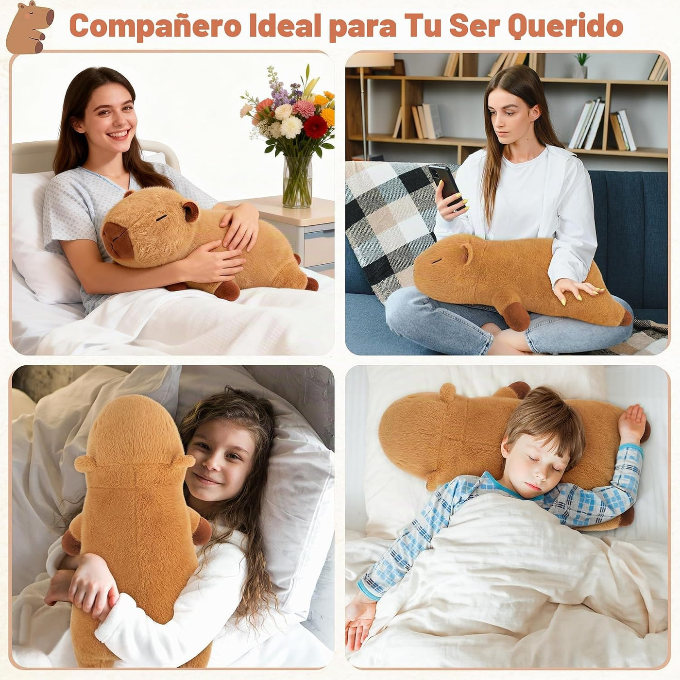 Peluches Capybara con peso de 5 libras, peluche Capybara grande de...