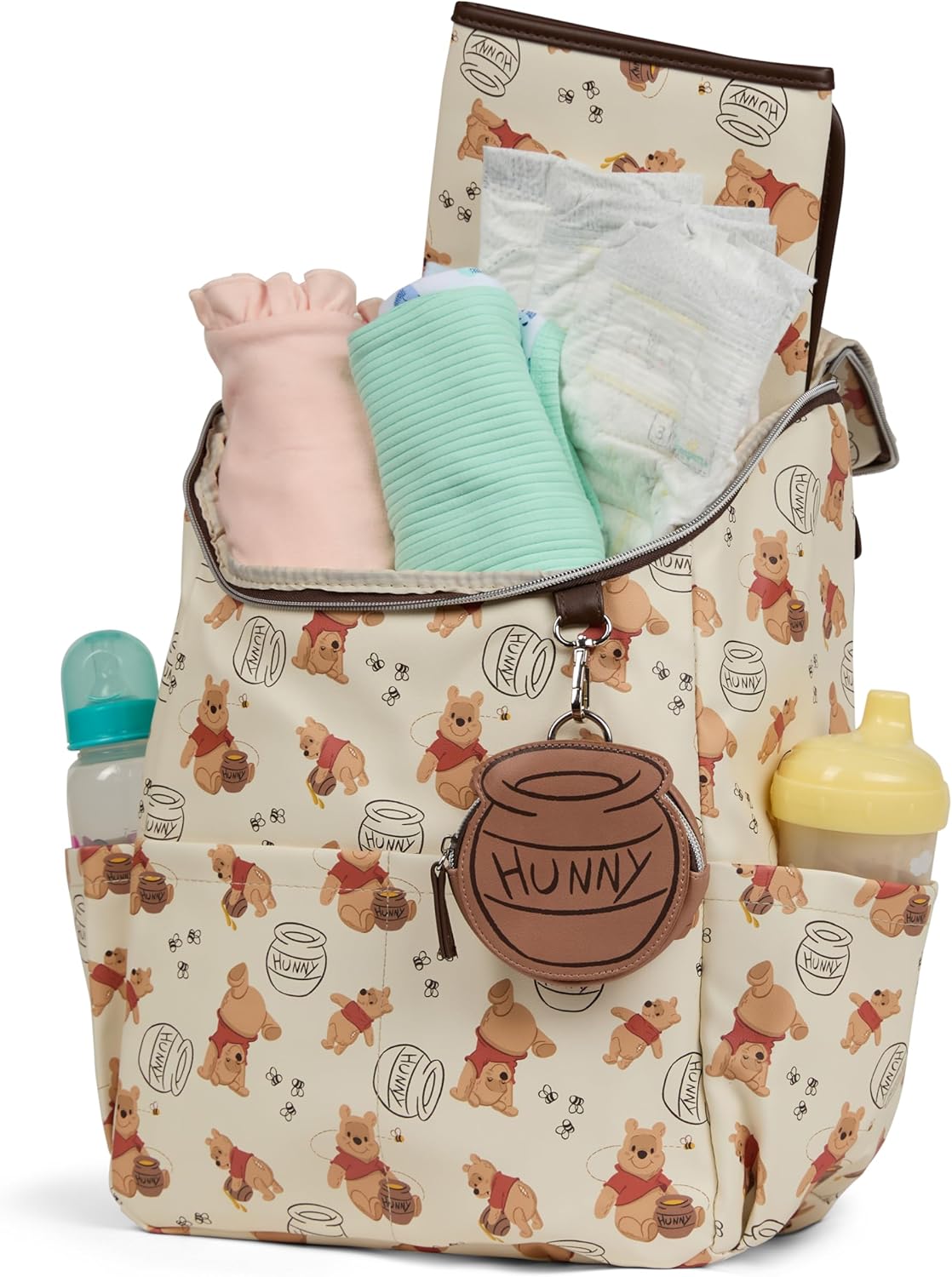Disney Winnie the Pooh - Mochila para pañales con cambiador, bolsa...
