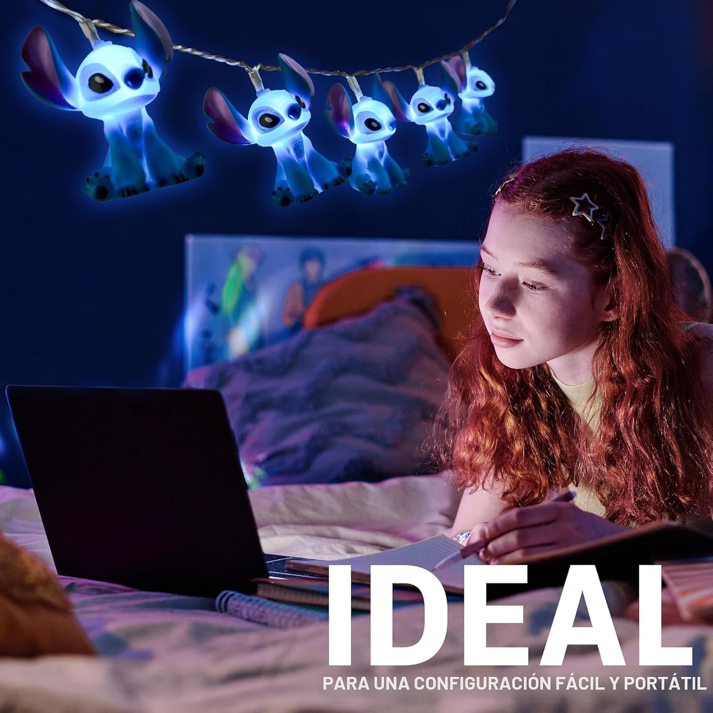 Disney Stitch - Luces LED de cadena para niños, adolescentes, adult...
