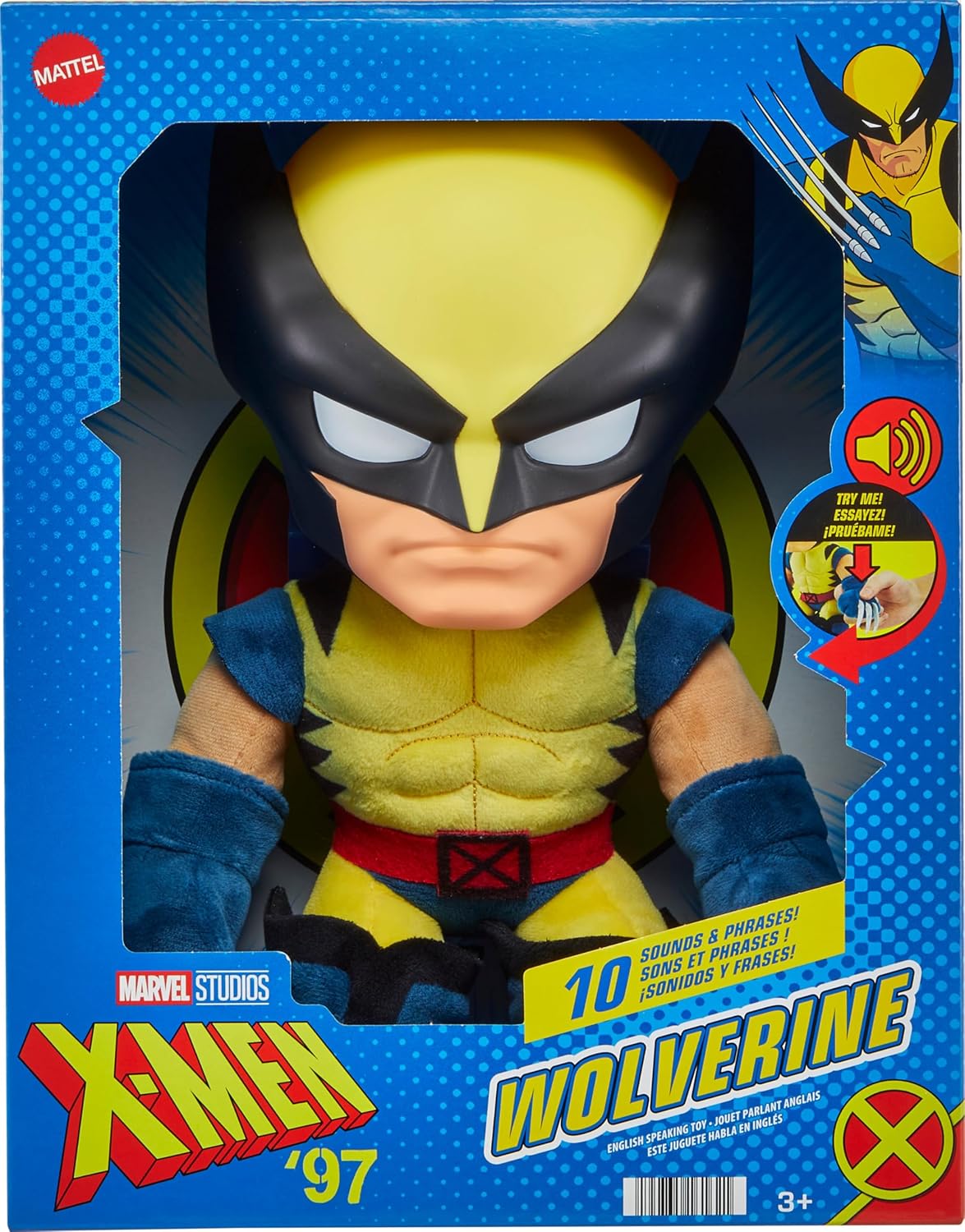 Mattel Marvel X-Men Peluche con sonidos y voz, coleccionable Wolver...