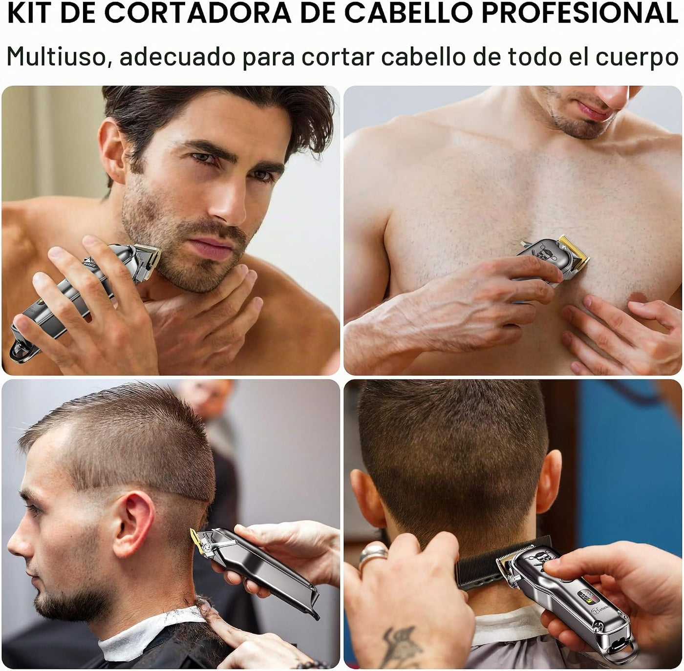 Hatteker Kit de corte de pelo profesional para hombres, cortadora d...