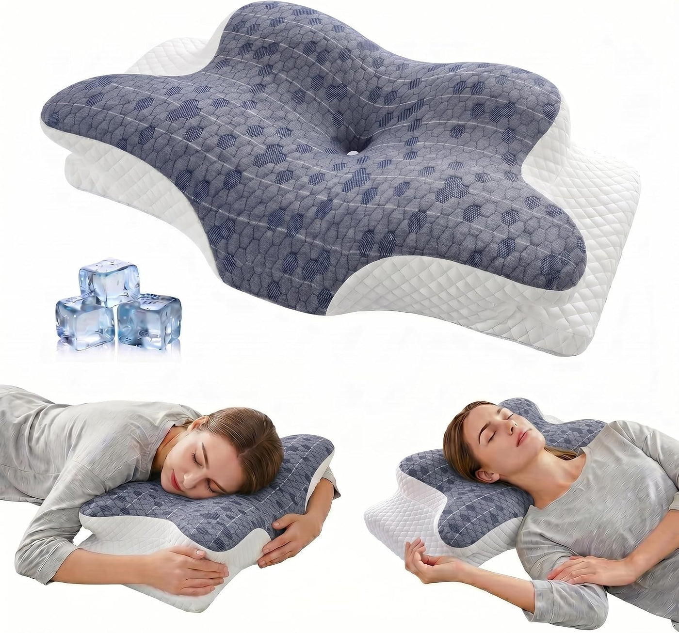 CHANCEE Almohada cervical para aliviar el dolor de cuello, almohada...