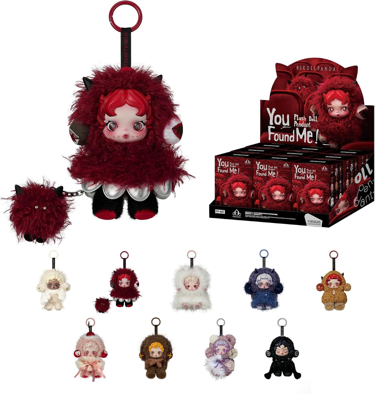 POP MART Skullpanda ¡Me encontraste! Serie Muñeca de Peluche Colgan...