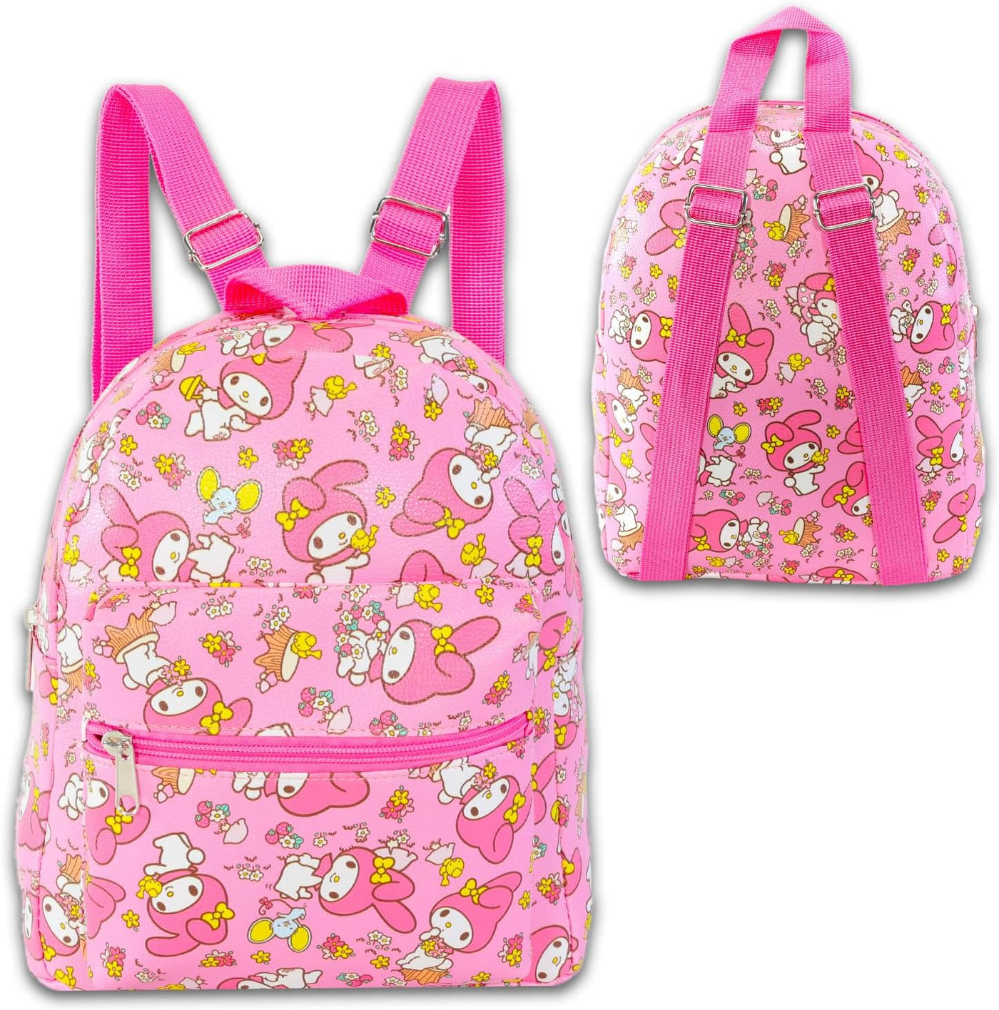 My Melody Mini Backpack Set - Paquete de bolsa de piel sintética de...