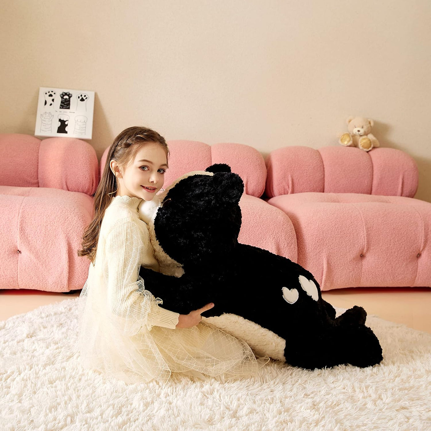 Tumyay - Animal de peluche gigante de gato de felpa suave, juguete...