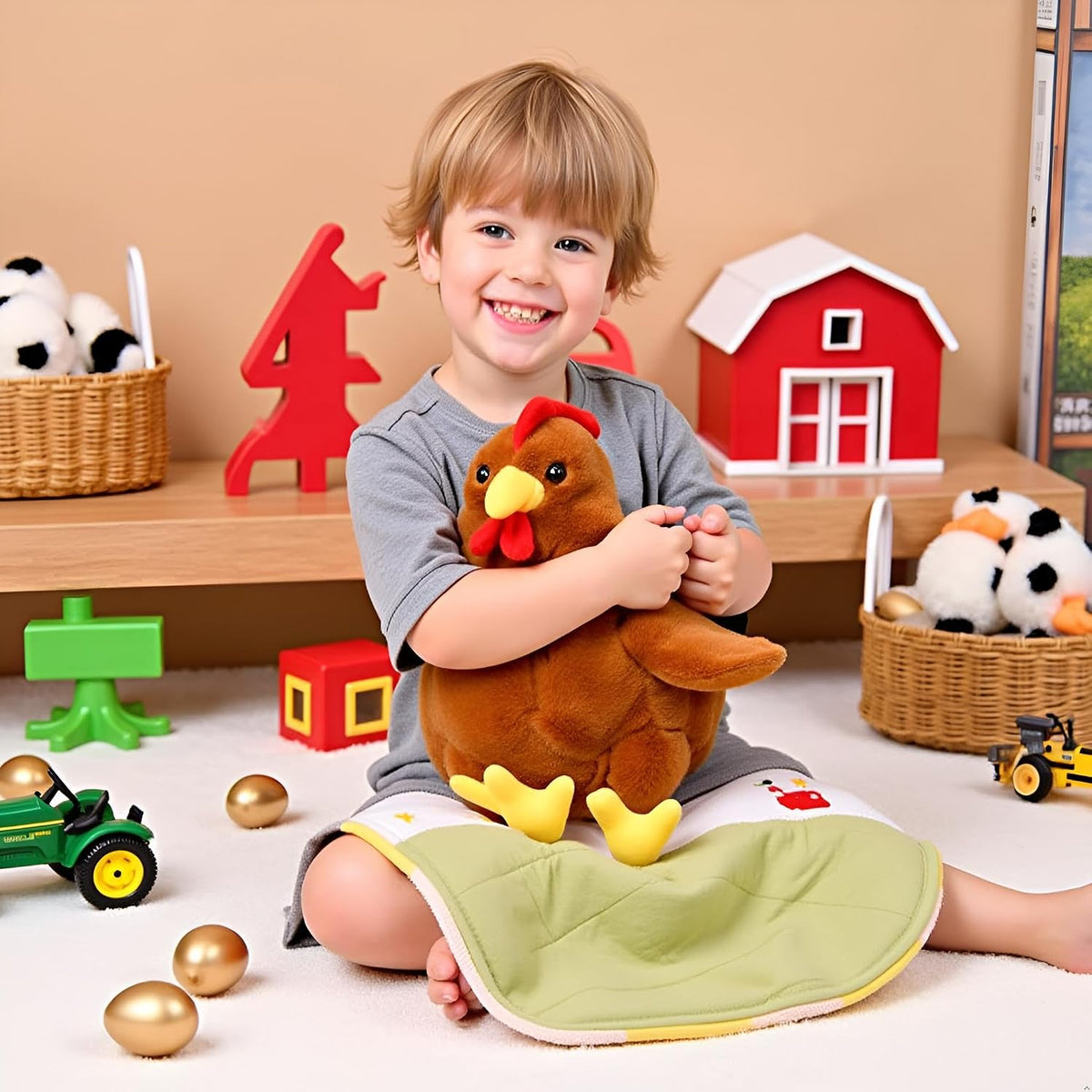 Ryttir - Peluche grande de pollo de 45 cm, extra suave, con barriga...