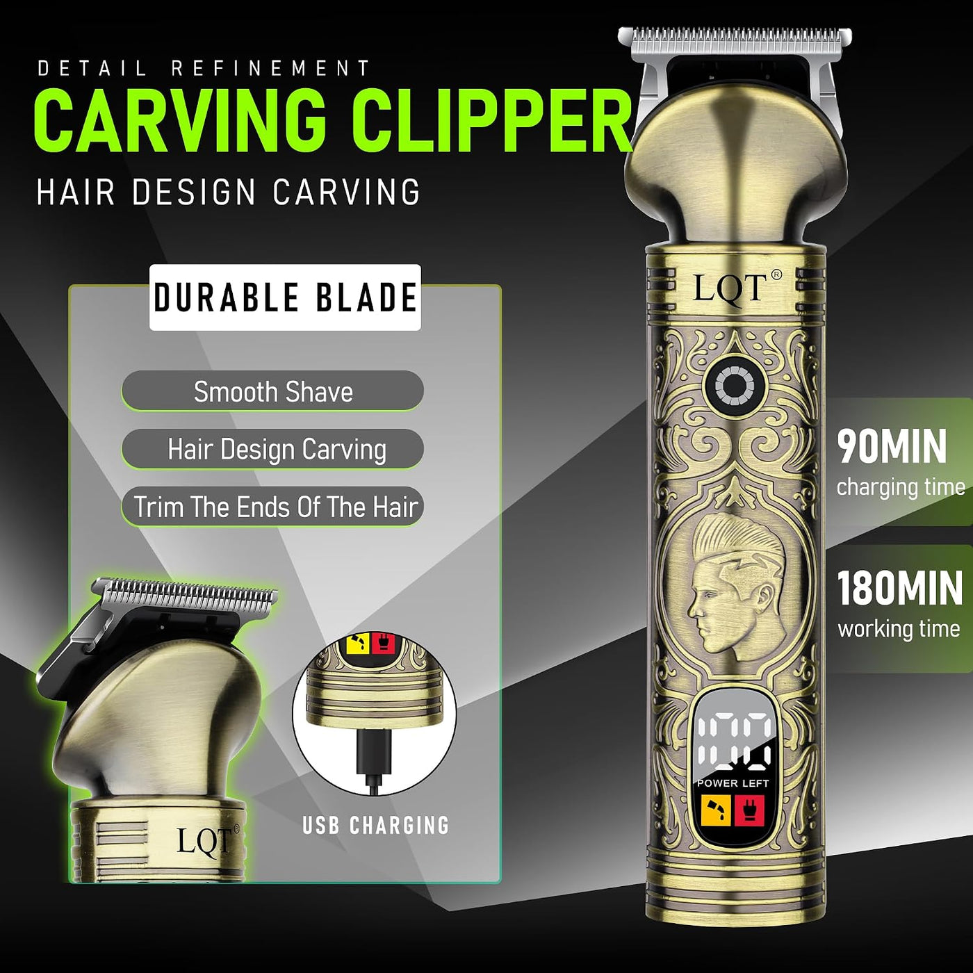 LQT Cortadora de pelo profesional para hombres, cortadora de peluqu...