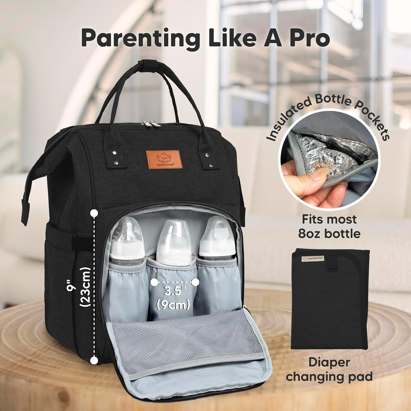 KeaBabies Mochila para pañales de bebé, bolsa de bebé para niños, n...