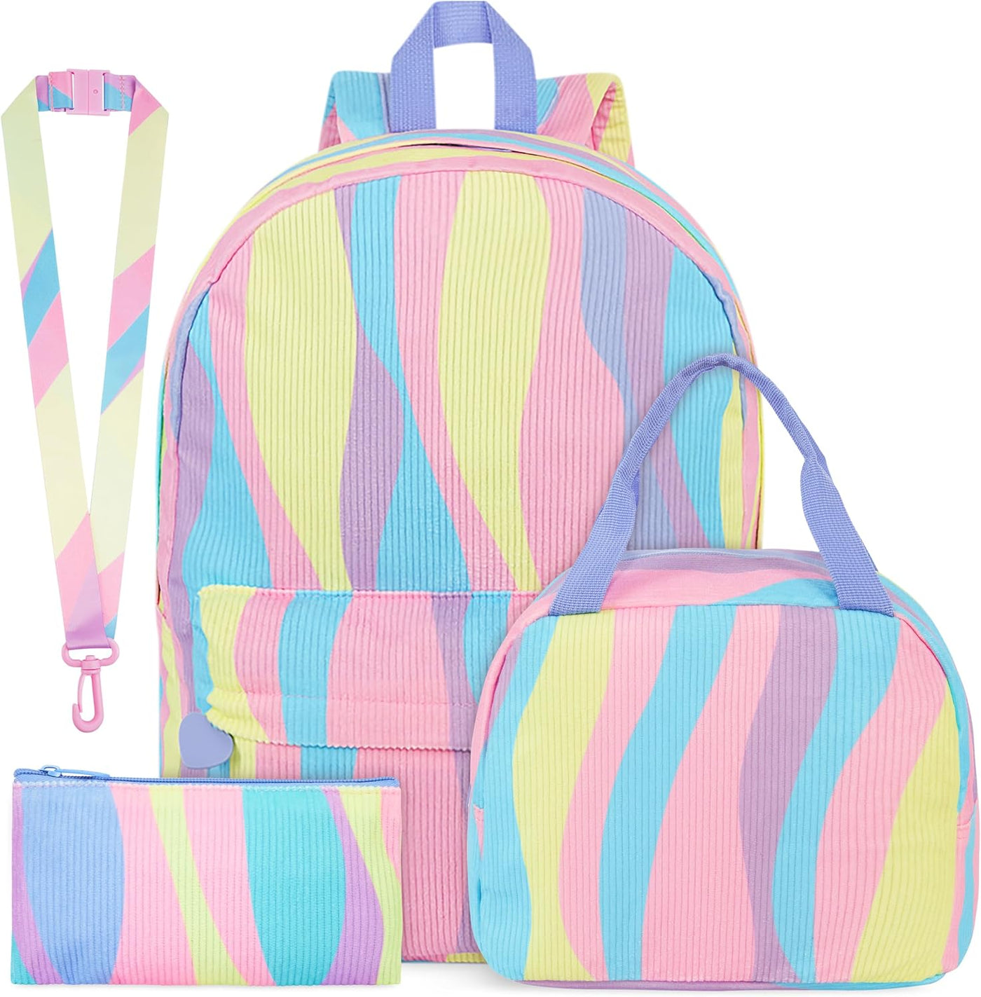 Conjunto de 4 piezas de mochila de pana para niñas Get Trend | Moch...