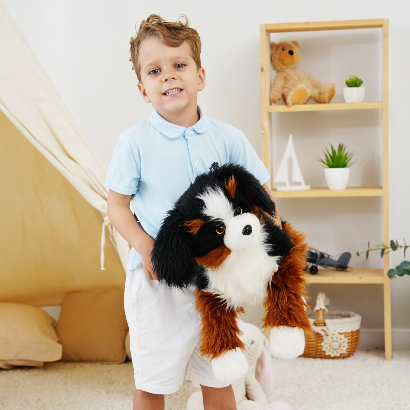 AmyToo Animal de peluche con peso, cachorro de peluche suave, perro...