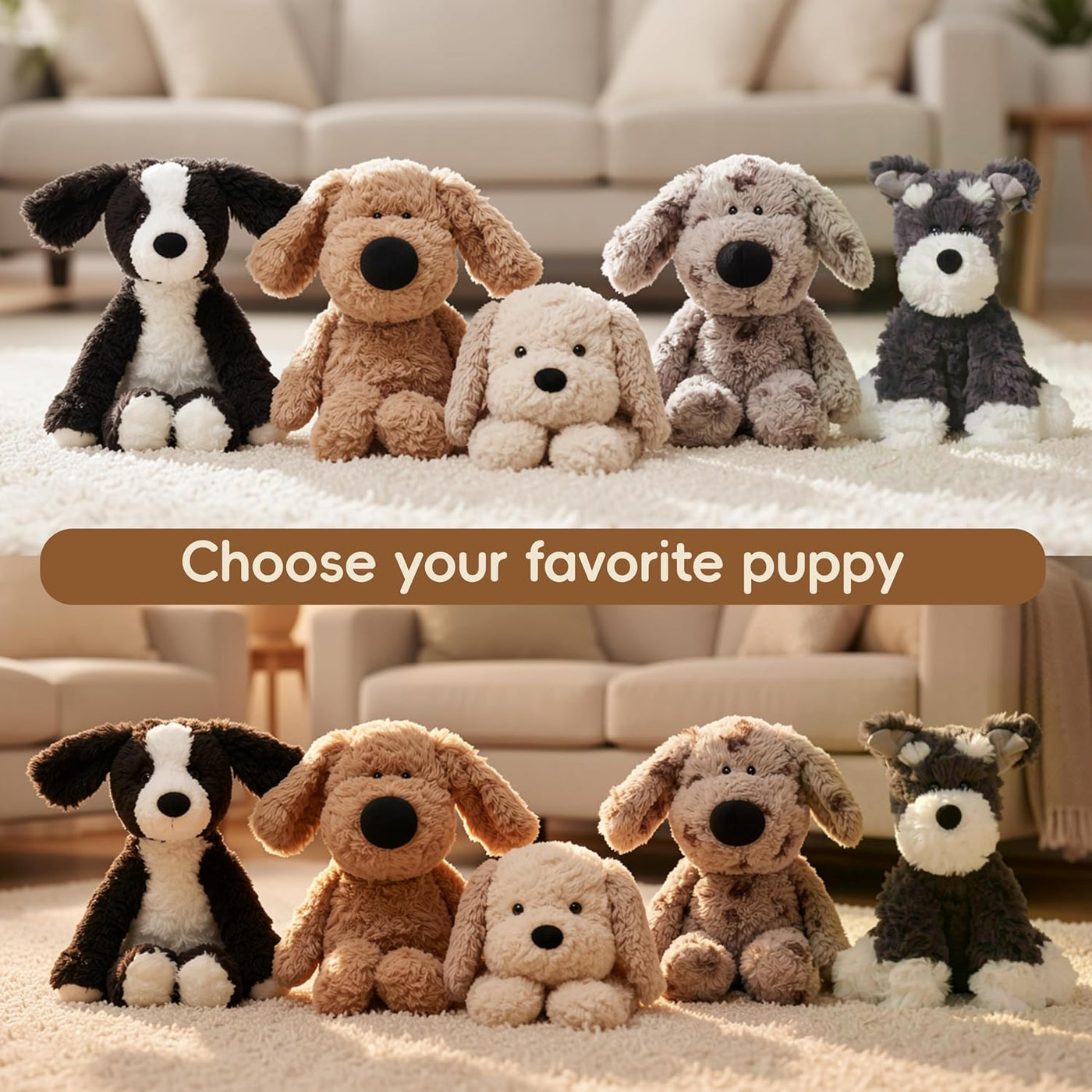 Niceween Animales de peluche Border Collie - Juguete de peluche de...