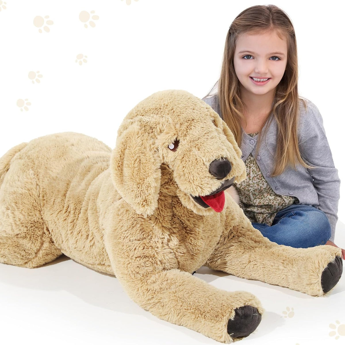 Geosar Animales de peluche de perro de 47.2 pulgadas, suaves juguet...
