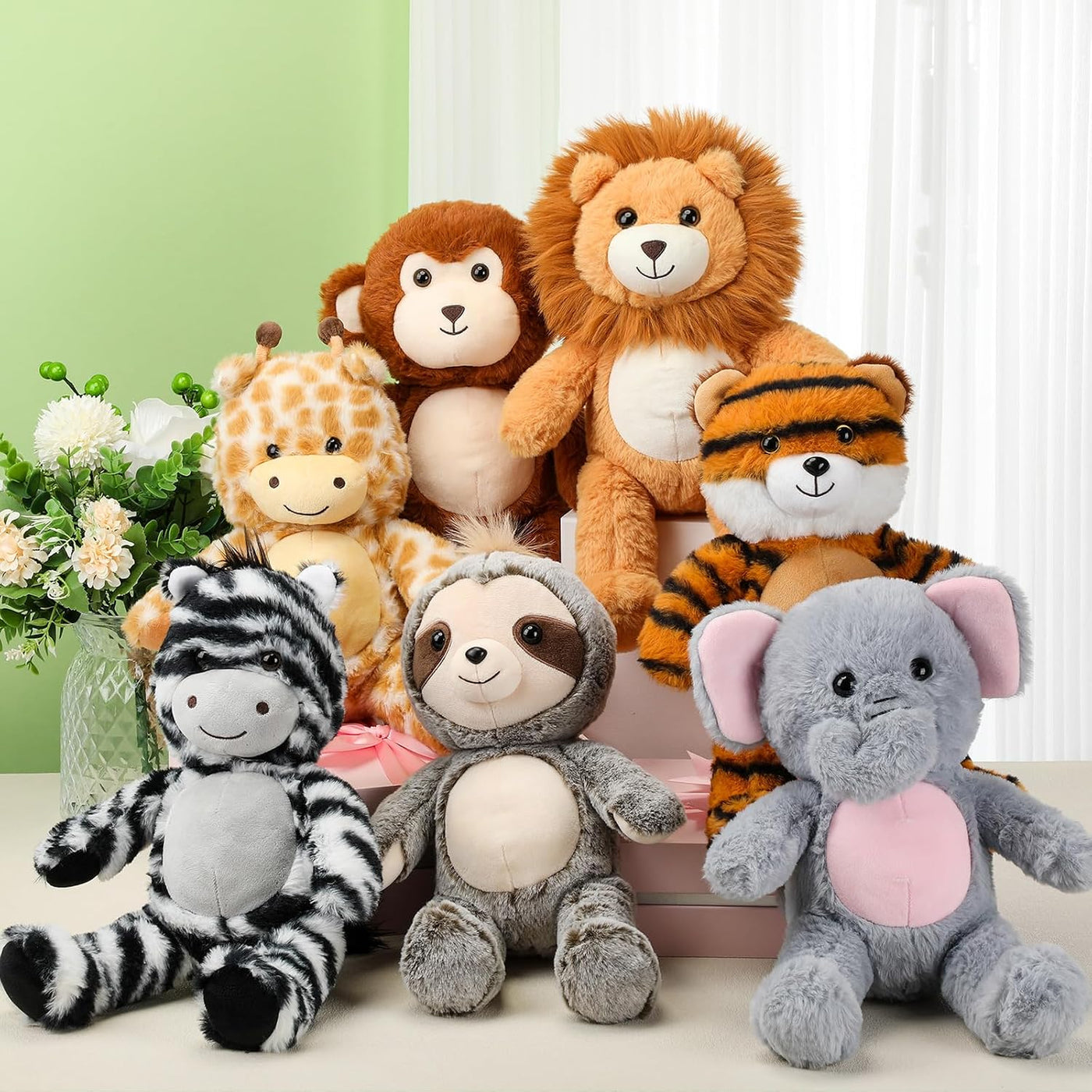 Civaner 7 piezas de animales de peluche a granel de 12.5 pulgadas,...