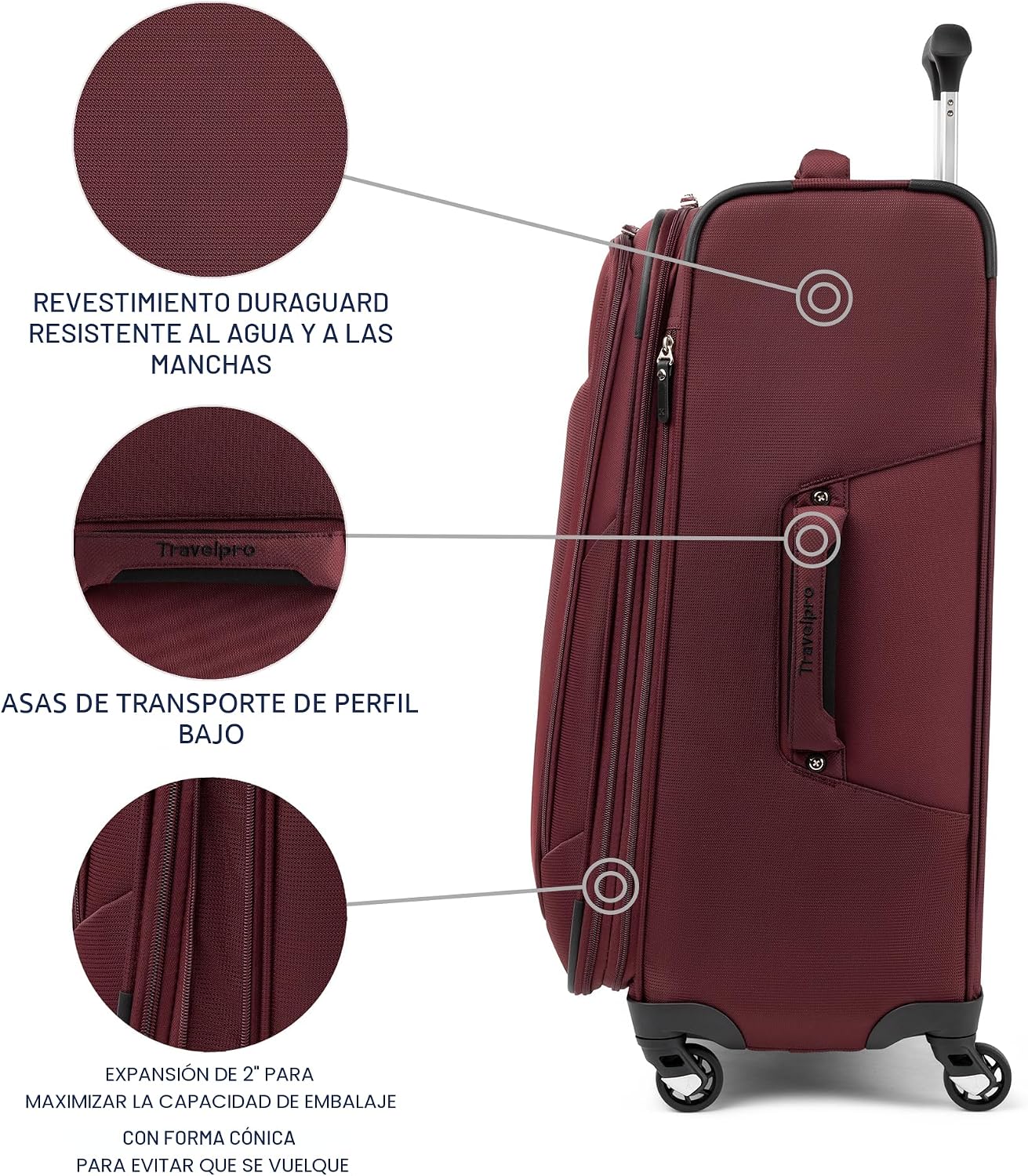 Travelpro Maxlite 5 | Girador de mano extensible de 21", Borgoñ...