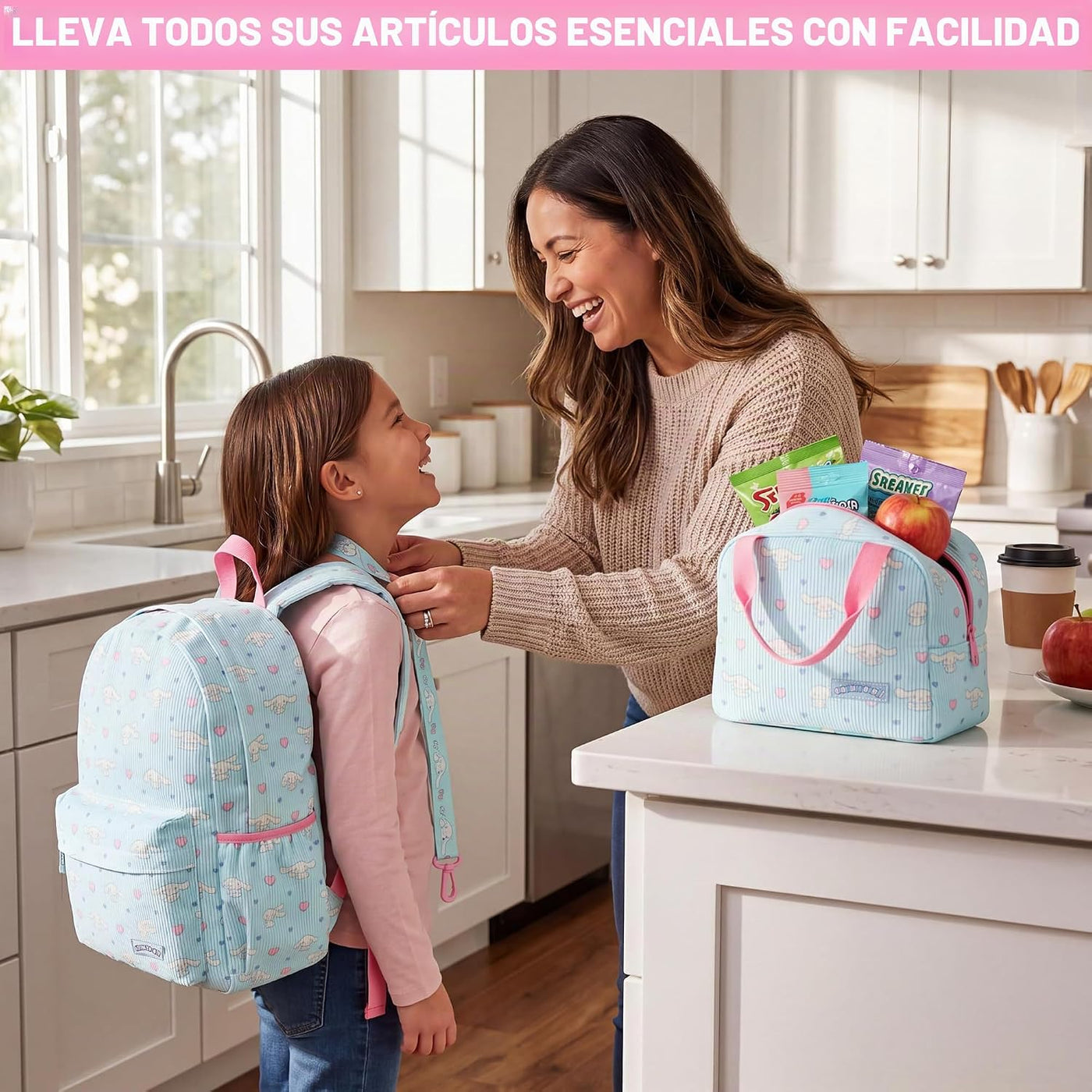 Get Trend Cinnamoroll Mochila de pana para niñas Juego de 4 piezas...